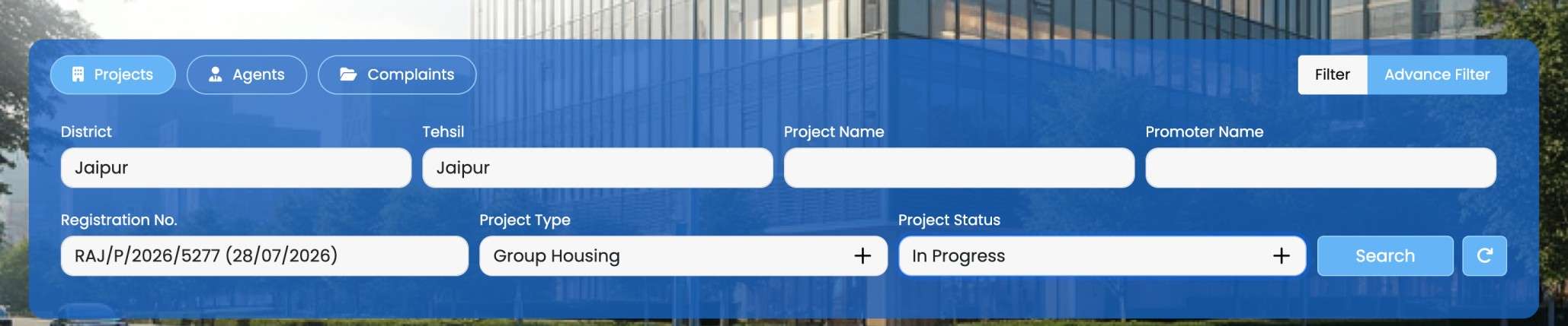 Step-by-step guide to search registered projects on Rajasthan RERA portal